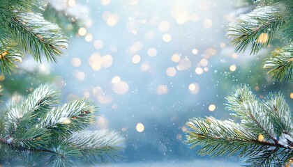 Poster - christmas background with fir branches