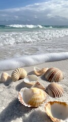 Wall Mural - Seashells on the Beach: A Coastal Paradise