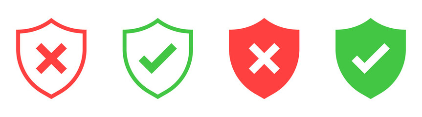 Leinwandbilder - Shield check mark icon or security shield protection icon with tick symbol