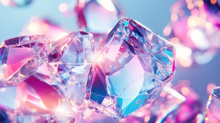 Sticker - A close-up of sparkling, colorful crystals reflecting light.