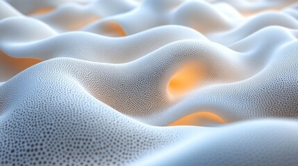 Wall Mural - abstract wavy textured surface with glowing orange light.