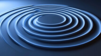 Wall Mural - abstract concentric circles, blue, 3d rendered, swirling, hypnotic, ripple effect.