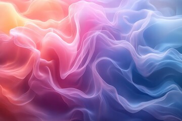 Wall Mural - abstract colorful wavy background with pastel pink, orange, and blue flowing textures.