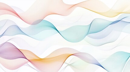 Wall Mural - abstract pastel waveforms: a serene digital artwork