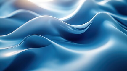 Wall Mural - abstract blue wavy background, smooth flowing curves, elegant design.