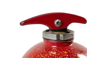 Fire extinguisher with bold red design