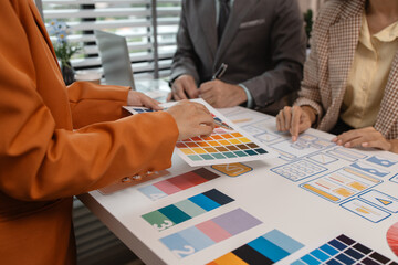 Wall Mural - process of creating an interface for a mobile app, user interface and experience concept, ux, ui, ux