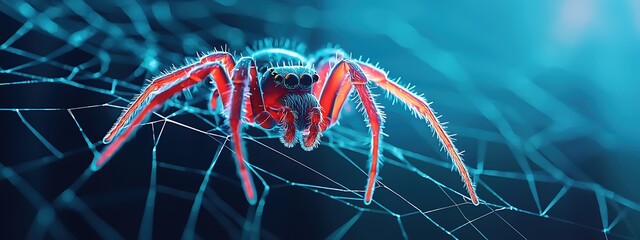 A spider is on a web