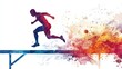 © Hungarian - Watercolor Silhouette Of Athlete Hurdling A Barrier