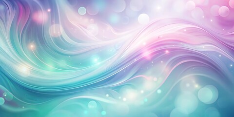 Wall Mural - Abstract Pastel Swirls with Glowing Light Effects and Soft Bokeh Background