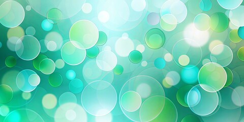 Wall Mural - Abstract Teal and Green Circle Background Design Featuring Soft, Bright, and Overlapping Circles