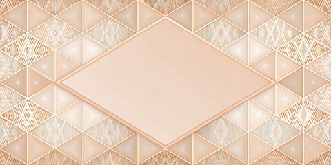Wall Mural - Elegant Beige Geometric Pattern Background with Blank Space for Text or Logo