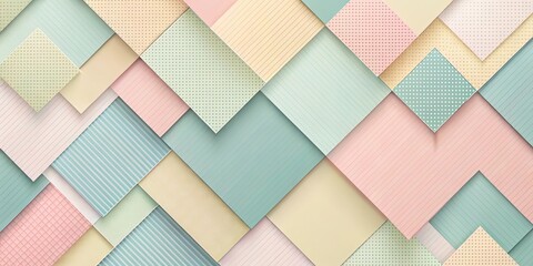 Wall Mural - Abstract Pastel Square Pattern Design with Textured Surfaces
