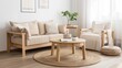 © evgenia_lo - Bright and airy room showcases simple Scandinavian furniture, complemented by a stylish plant that enhances the decor’s freshness