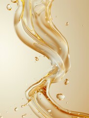 Wall Mural - golden liquid swirling and splashing. ai.