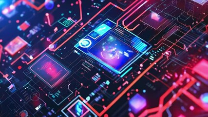 Wall Mural - digital background with modern tech elements