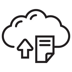 Wall Mural - cloud upload icon with linear design