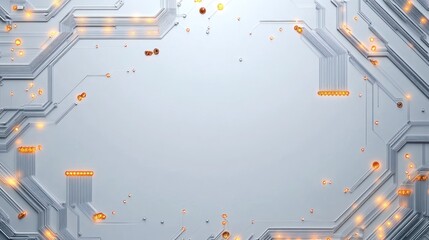 Abstract digital circuit background with glowing elements for technology-themed designs.