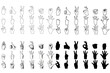 © momonga - set of silhouettes of people hands. hand sign. OK. Good. Stop.