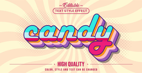 Leinwandbilder - Editable text style effect - Candy text style theme.