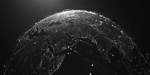 Leinwandbilder - A digital representation of Earth highlighting connectivity and data flow.