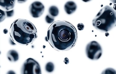 Fototapete - Abstract representation of cells or microorganisms in a scientific context.