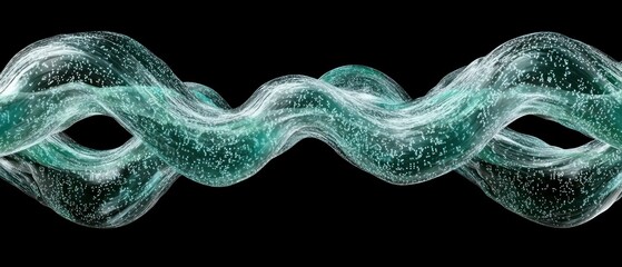 Fototapete - A fluid, twisting structure resembling a wave, showcasing motion and transparency.
