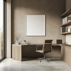 Aufkleber - Modern office space with minimalistic design and natural light.