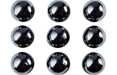 Leinwandbilder - Nine glossy black spheres arranged in a grid pattern.