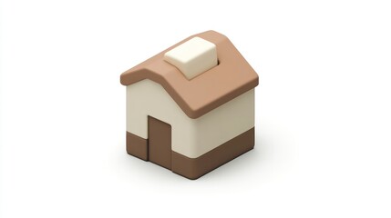 Leinwandbilder - A small, stylized house model with a simple design and muted colors.