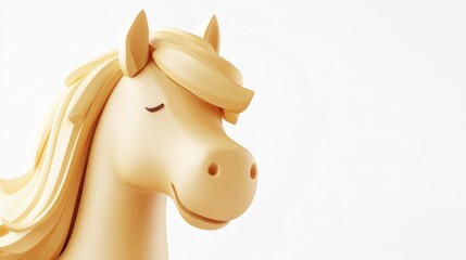 Aufkleber - A stylized, cartoon-like horse head with a soft expression and flowing mane.