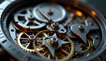 Get a close-up look at the inner workings of a mechanical watch, showcasing the intricate gears, springs, and other parts that make up a timepiece