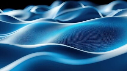 Wall Mural - abstract waves flowing blue fluid in serene digital landscape