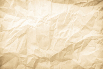 Wall Mural - Crumpled brown paper texture background for design with copy space for text or image.