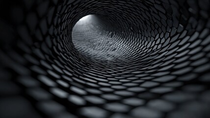 Wall Mural - exploring the intricate patterns of a tunnel structure abstract design digital art dark environment 