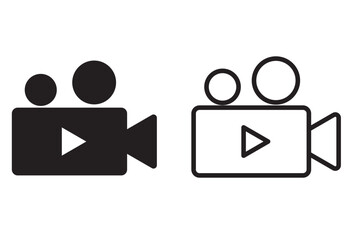 Wall Mural - video icon set. video camera icon vector. movie sign. cinema