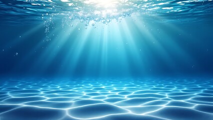 Underwater Sea - Deep Water Abyss With Blue Sun light