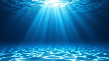 Underwater Sea - Deep Water Abyss With Blue Sun light