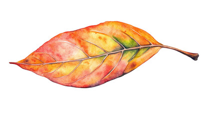 Wall Mural - Fall colors leave watercolor isolated on transparent background