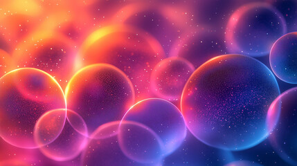 Wall Mural - sleek and modern design featuring glowing circles with subtle textures across a gradient of pink to 
