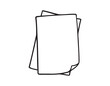 © Yanka - two blank paper doodle hand drawn icon. Outline drawing two sheets of paper line clipart symbol