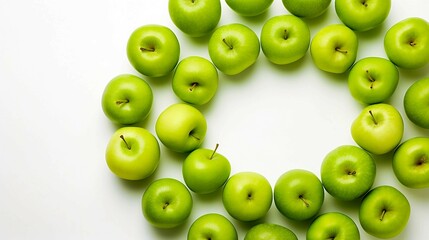 Wall Mural - Fresh and Healthy Green Apples in a Circle