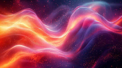 Wall Mural - cosmic waves of radiant red and deep blue create a mesmerizing night sky effect in vibrant abstract 