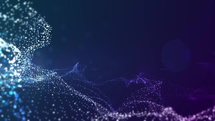 Wall Mural - Abstract wave moving slowly in dark space background