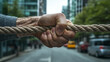 © YoursTrulyPhotos - hand gripping tightly onto a rope symbolizing resilience strength determination and the power to overcome challenges through focus perseverance and inner will