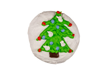 Wall Mural - Christmas gingerbread cookie isolated on white background