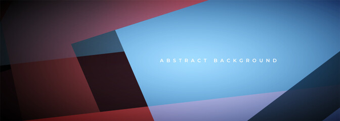 Aufkleber - Red and light blue modern abstract wide banner with geometric shapes. Sky blue and red abstract background. Vector illustration