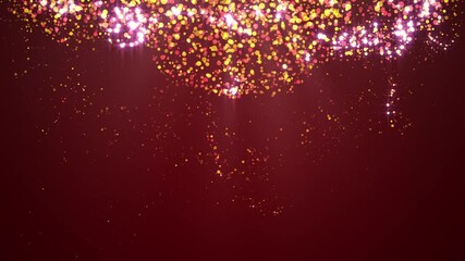 Wall Mural - Magic Falling Christmas Particles on Red Background