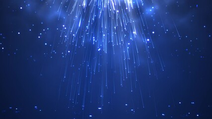 Wall Mural - Magic Falling Christmas Particles on Blue Background