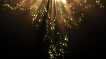 Wall Mural - Magic Gold Falling Christmas Particles Background